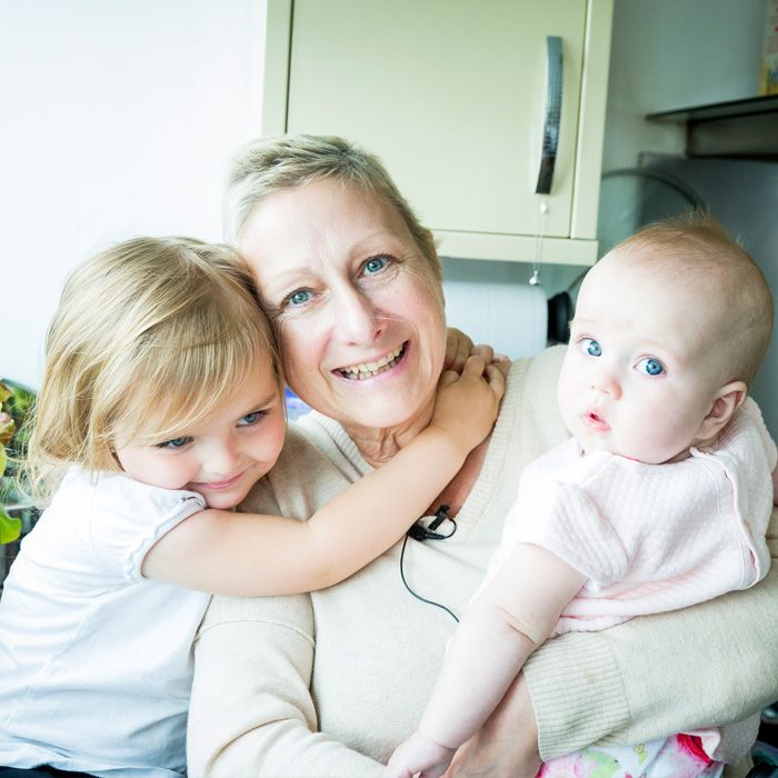 Pictured: Sandy with her granddaughters